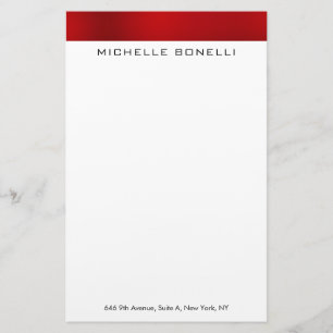 Papelaria Profissional elegante moderno vermelho branco mini