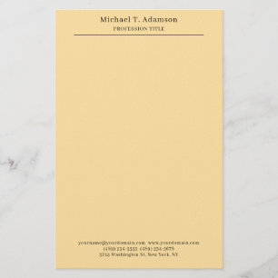 Papelaria Profissional Elegante Simples Moderno Bege