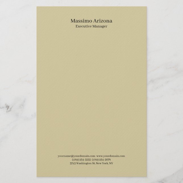 Papelaria Profissional Minimalista Moderno Plano Areia Paste (Frente)