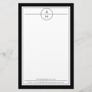 Papelaria Profissional moderno minimalista unisex preto de