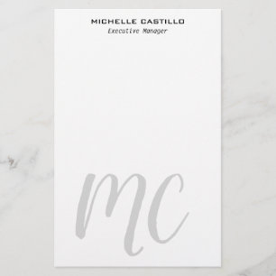 Papelaria Profissional Moderno Monogramado Minimalista