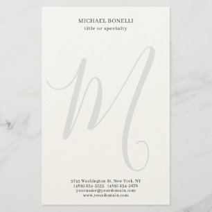 Papelaria Profissional Simples Monograma Minimalista Moderno