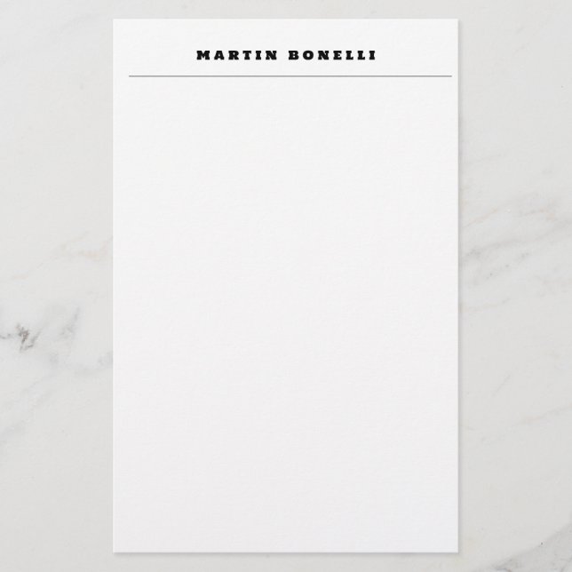 Papelaria Profissional Simples Preto e Branco Minimalista (Frente)