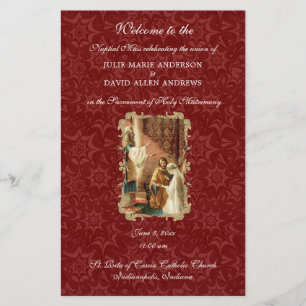 Papelaria Programa de Casamento Católico Elegante de Orçamen