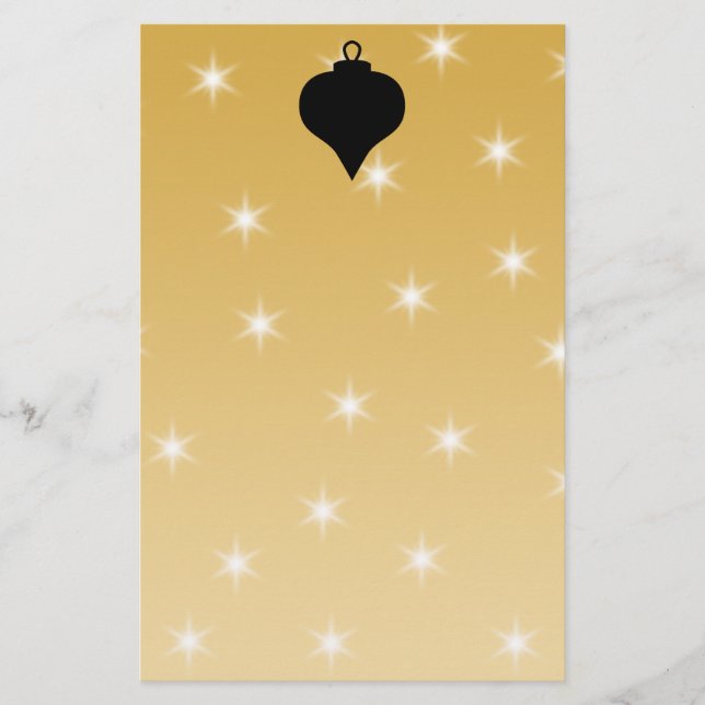 Papelaria Projeto preto e Dourado do Natal da cor (Frente)