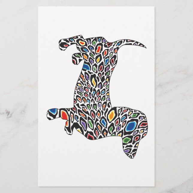 Papelaria Psychedelic Cheetah Doxie (Frente)