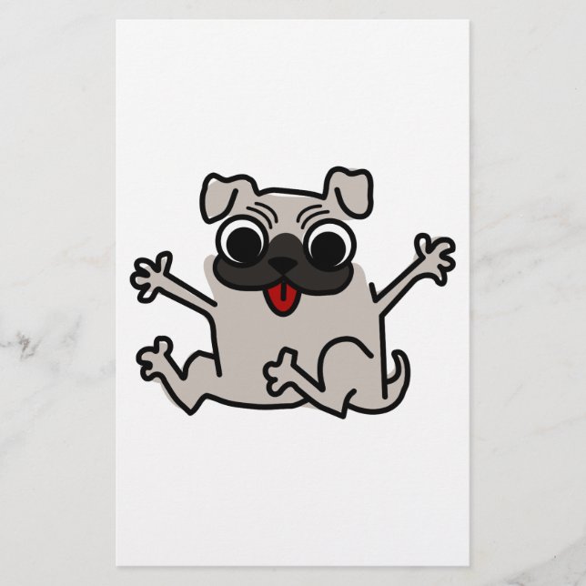 Papelaria Pug Feliz (Frente)