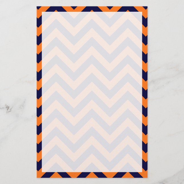 Papelaria Pumpkin, Marinho Azul Grande Chevron ZigZag Padrão (Frente)