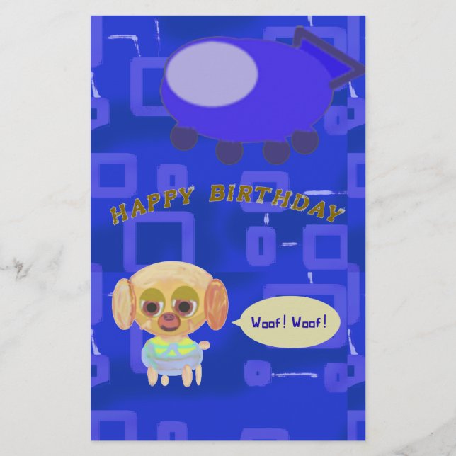 Papelaria Puppy Spaceship Chef Ducky Kazoo Happy Birday (Frente)