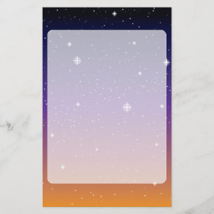 Papelaria Púrpura e Dourada Starry Sunset