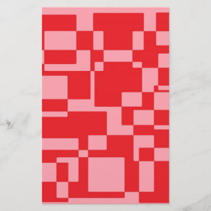 Papelaria Quadrados cor-de-rosa-vermelho