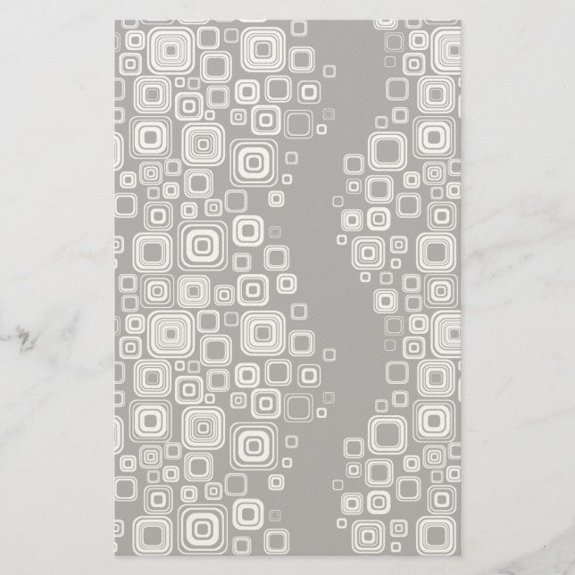 Papelaria Quadrados retro-negros e brancos (Frente)