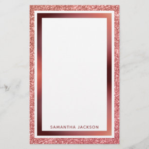 Papelaria Quadro Cor-de-rosa metálico com brilho Dourado co