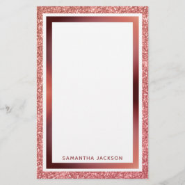 Papelaria Quadro Cor-de-rosa metálico com brilho Dourado com