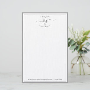 Papelaria Quadro de Cinzas Luminosas Monograma Minimalista C