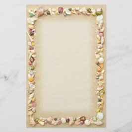 Papelaria Quadro de conchas e areia de praia