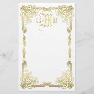 Papelaria Quadro de Ouro Clássico de Casamento Tradicional