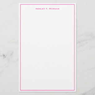 Papelaria Quadro Simplicidade Branca Rosa-Quente