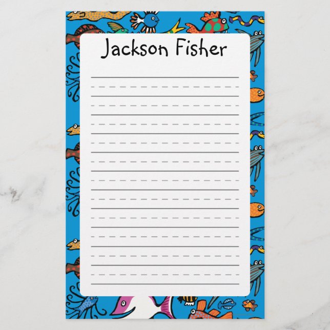 Papelaria Quantos Peixes Diferentes Vocês Conseguem Ver? (Frente)