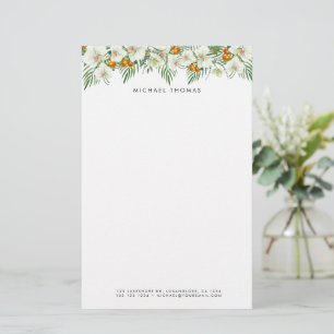 Papelaria Quats Personalizados das Orquídeas Brancas das Mol