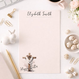 Papelaria Radiant Easter Cross with Floral Accents