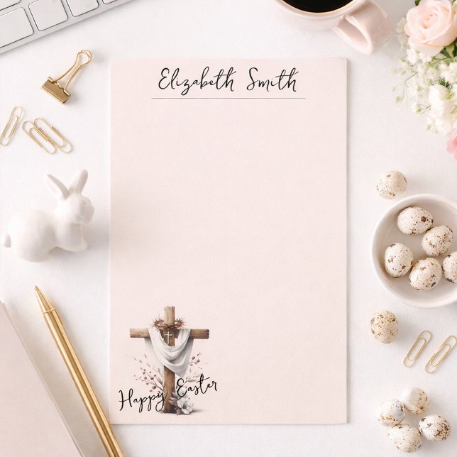 Papelaria Radiant Easter Cross with Floral Accents (Criador carregado)