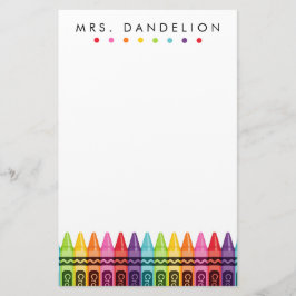 Papelaria Rainbow Crayons | Professor de jardim de infância