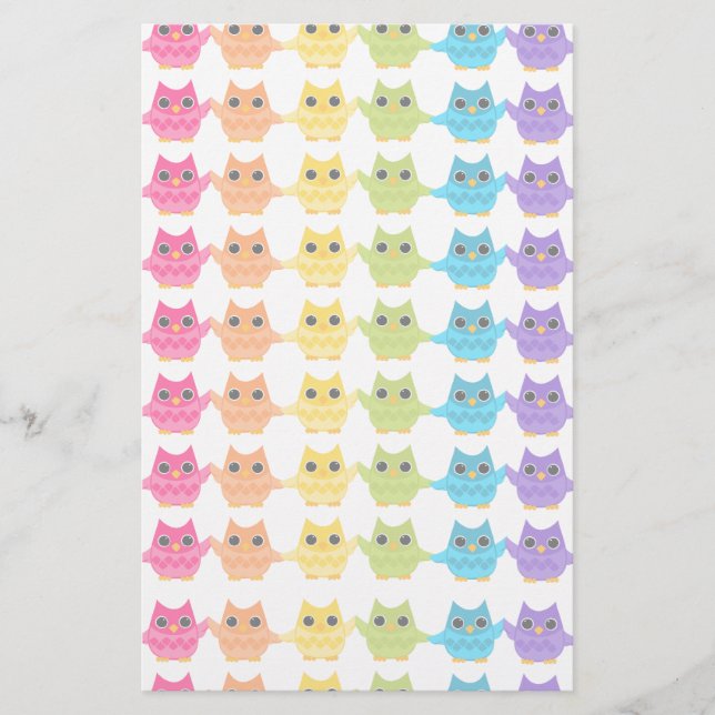 Papelaria Rainbow Owls (Frente)