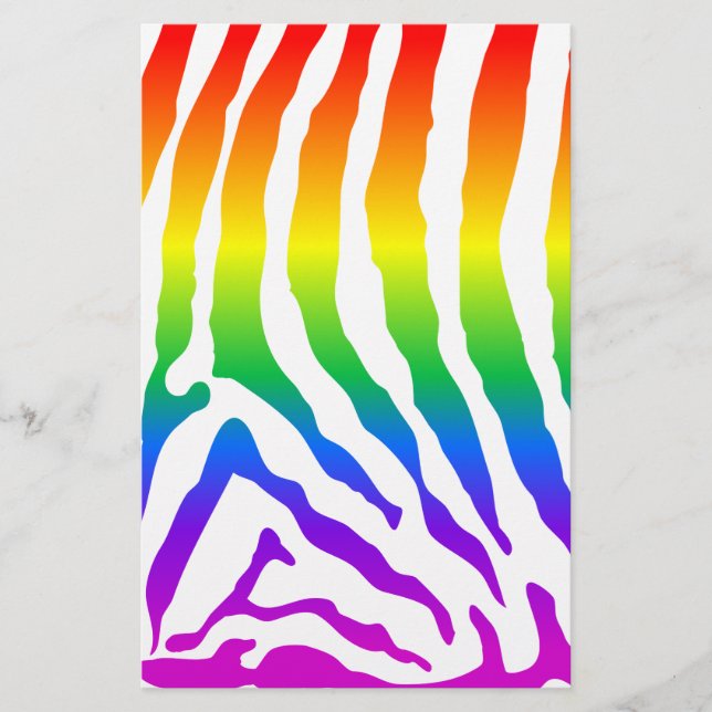 Papelaria Rainbow Zebra Pattern (Frente)