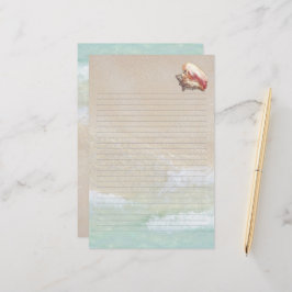 Papelaria Rainha Conch Shell Beach Sand Lined Papel de carta