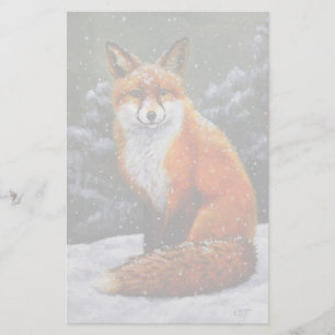 Papelaria Raposa Vermelha Cura na Neve de inverno