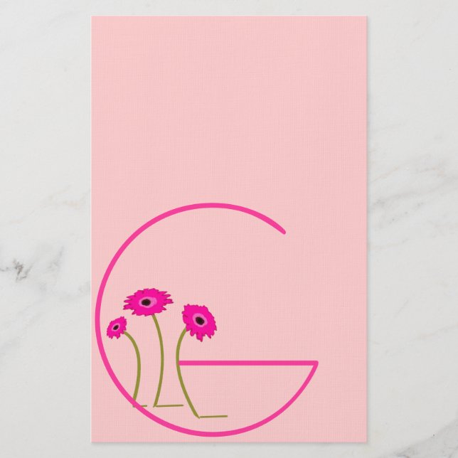 Papelaria Raspberry Gerber Daisy (Frente)