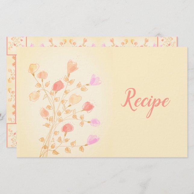 Papelaria Receita de Designer Floral Cortante (Frente/Verso)