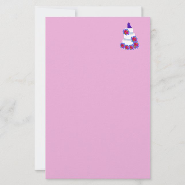 Papelaria Recepção de Bolo de Casamento (Frente)