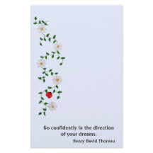 Red Ladybug, margaridas brancas, encorajamento