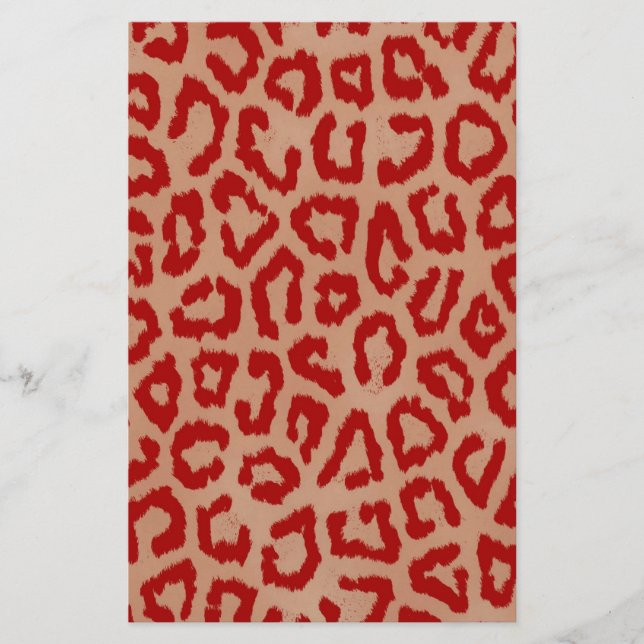 Papelaria Red Leopard Skin Art (Frente)
