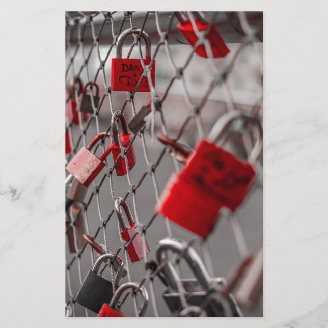 Papelaria Red Love Padlocks (Frente)