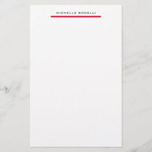 Papelaria Red White Professional Simple Minimalist simples