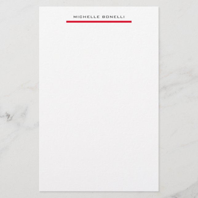 Papelaria Red White Professional Simple Minimalist simples (Frente)