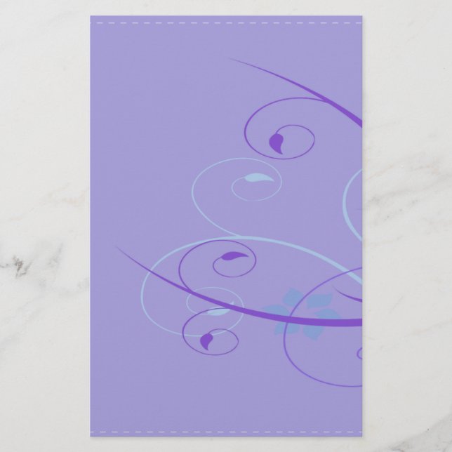 Papelaria redemoinho floral roxo (Frente)
