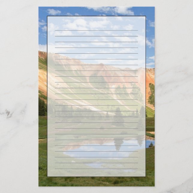 Papelaria Reflexão vermelha da montanha (Frente)