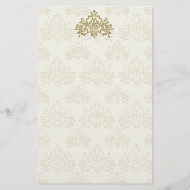 Papelaria Regal Dourada Damask (Frente)