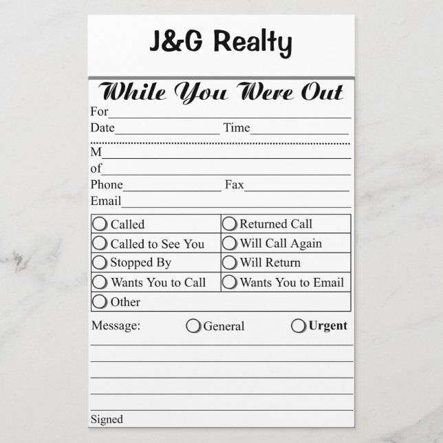 Papelaria Registro de Memória Comercial (Frente)