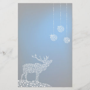 Papelaria Reindeer de Natal e Estrelas