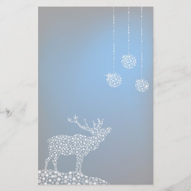 Papelaria Reindeer de Natal e Estrelas (Frente)