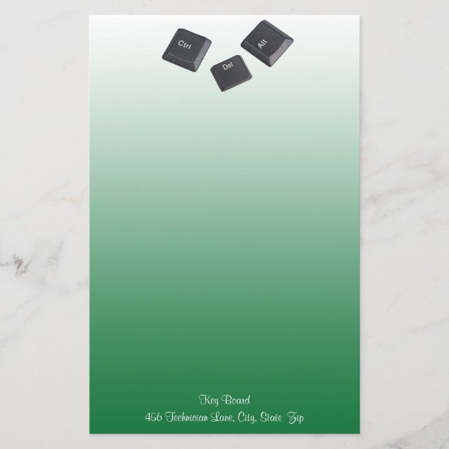 Papelaria Reinicialize as teclas do computador pessoal em ve (Frente)