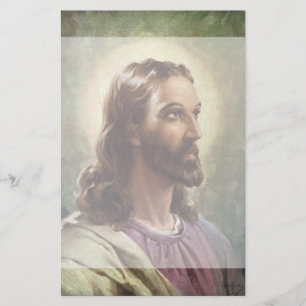 Papelaria Religioso Vintage, Cristo de Jesus Retrato com Hal