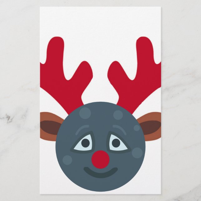Papelaria rena lua emoji de natal (Frente)