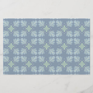 Papelaria Repetição abstrata floral azul pastel