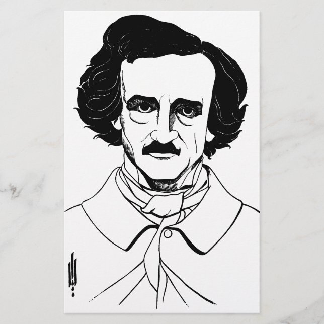 Papelaria Retrato de Edgar Allan Poe (Frente)